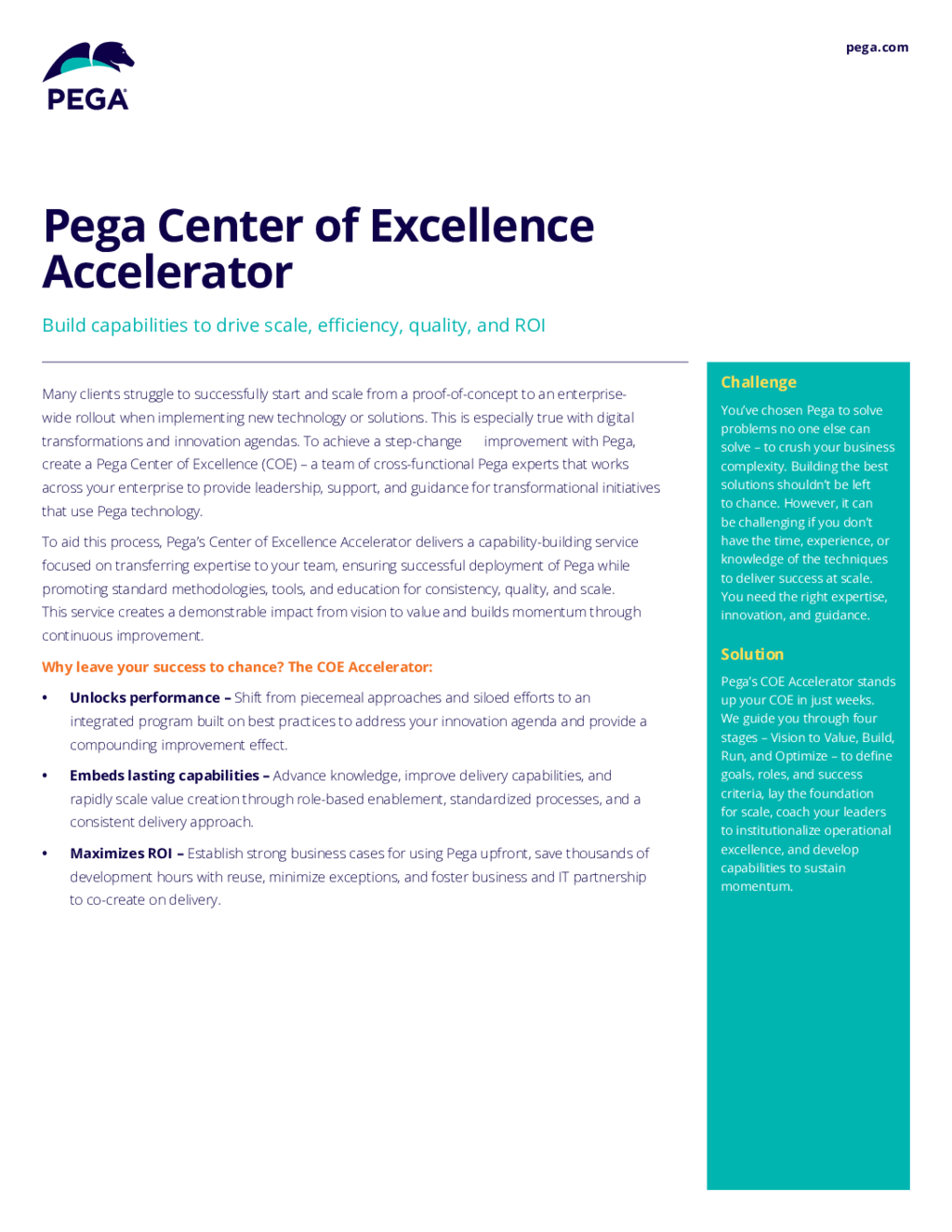 Pega Center of Excellence Accelerator