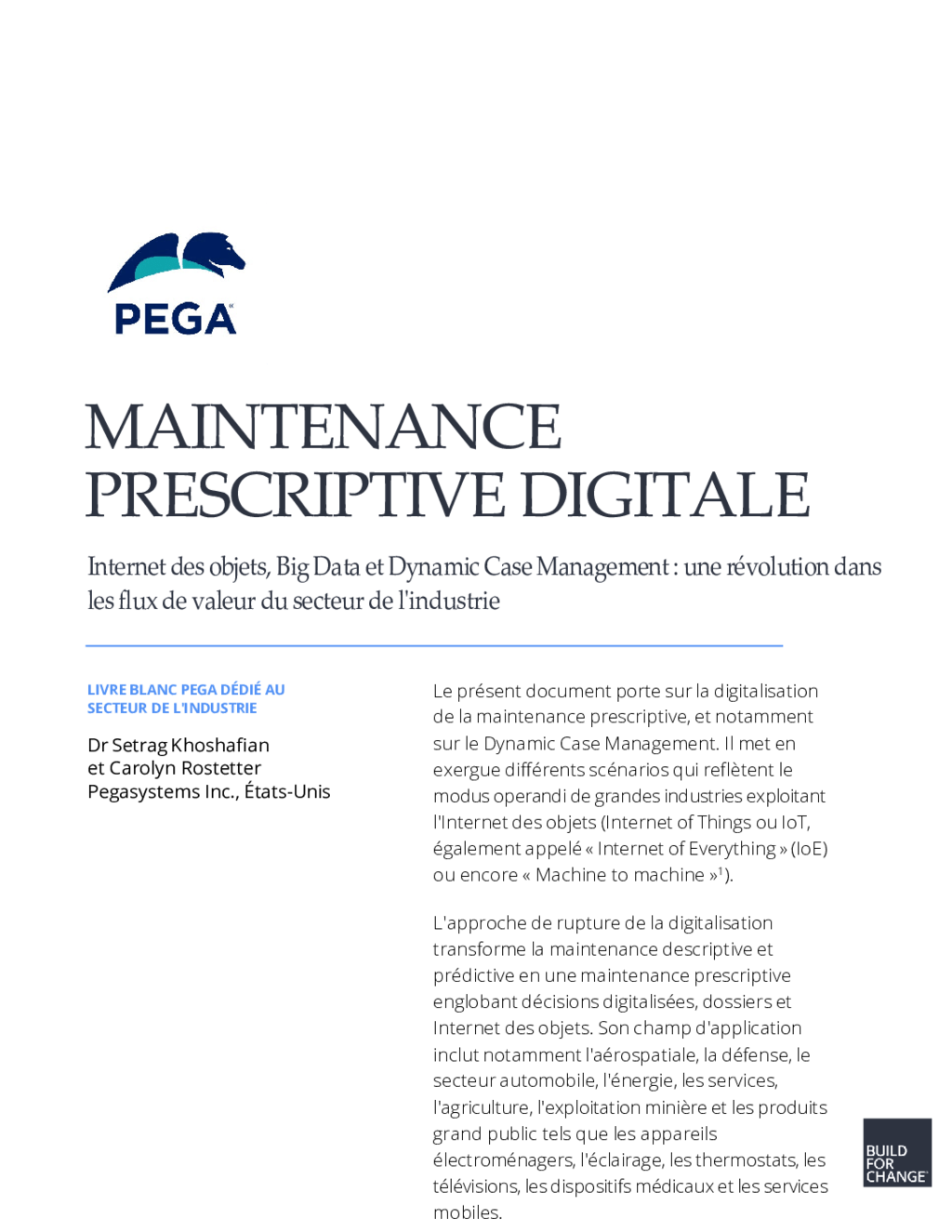 Maintenance prescriptive digitale