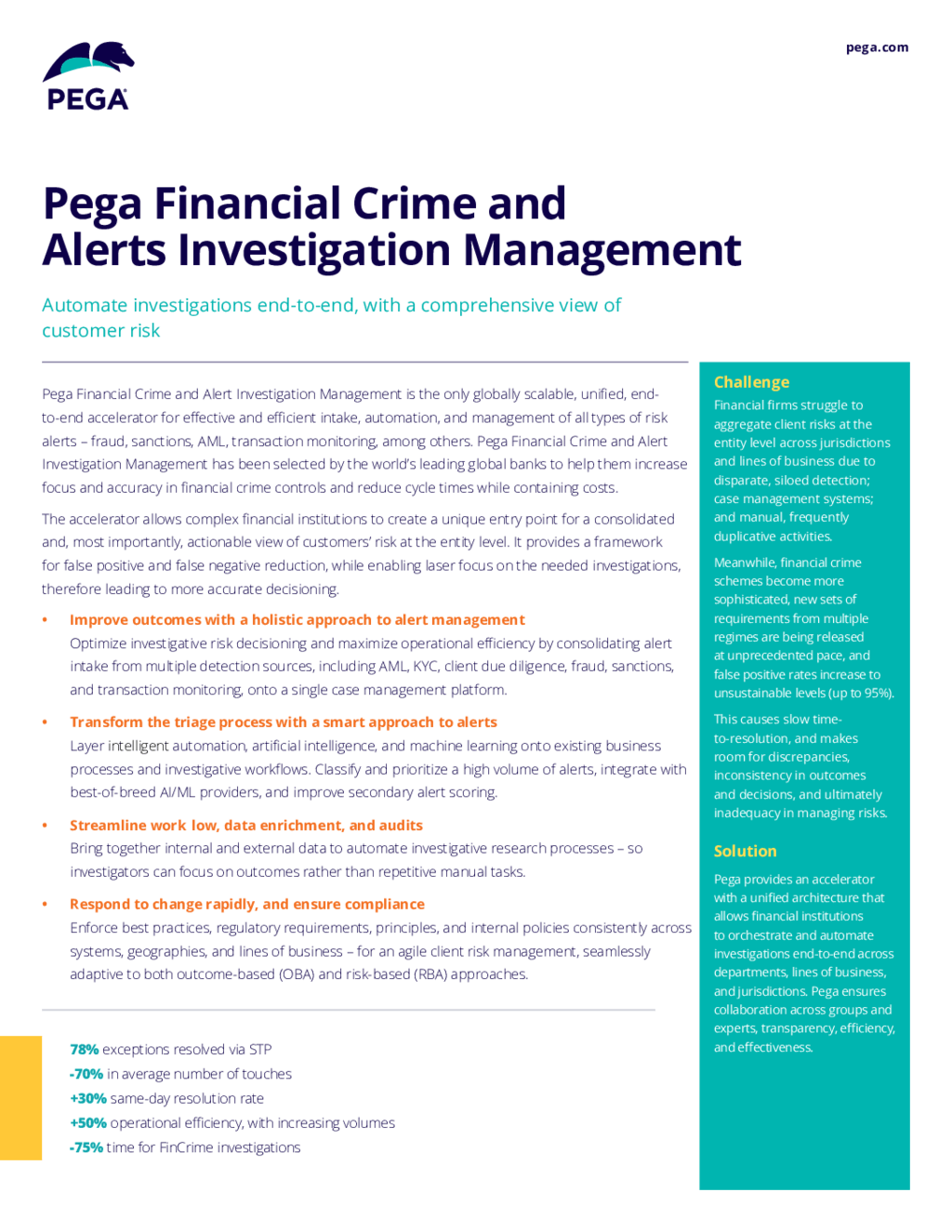 Pega Financial Crime and Alert Investigation Management