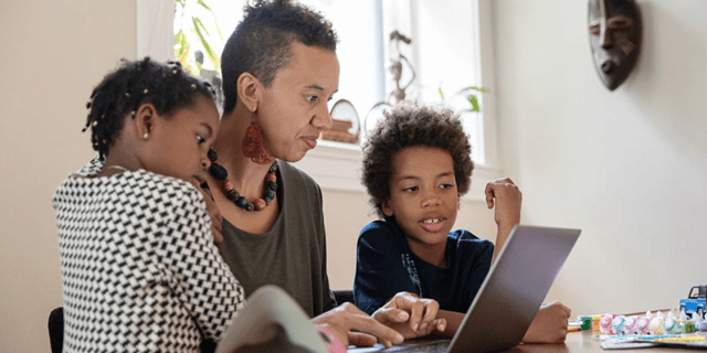 working woman, children